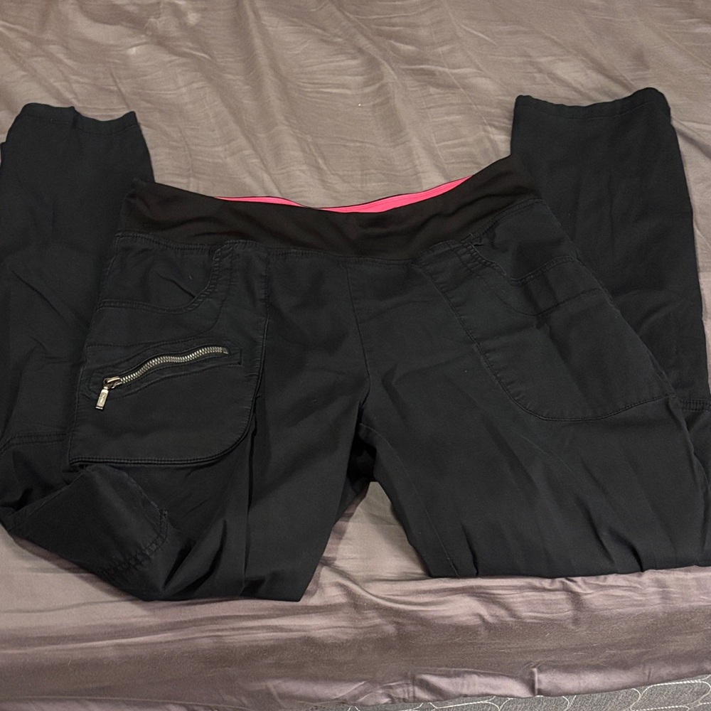 Black Scrub Pants with Elastic Waistband